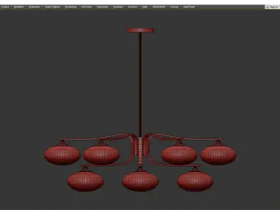 Oval Balls Mushrooms Chandelier Low-poly 3D model