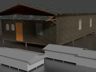 Rumah Kayu Pinggir Sungai 001-020 FBX 3D model