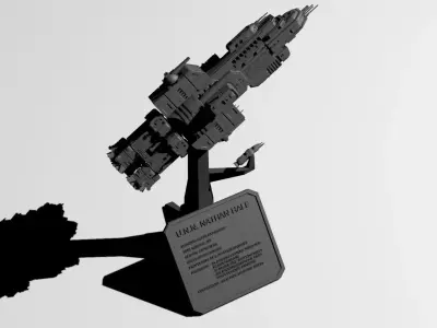 Expanse UNN Nathan Hale Leonidas-Class Battleship 3D print model