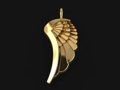 ANGEL WING DOUBLE SIDES PENDANT LARGE SIZE 3D print model