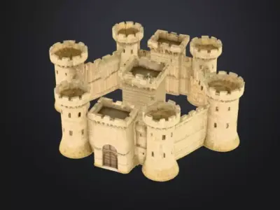 Medieval Fortress Pack Vol 1 Two Stylized Castles Game Ready 3D model