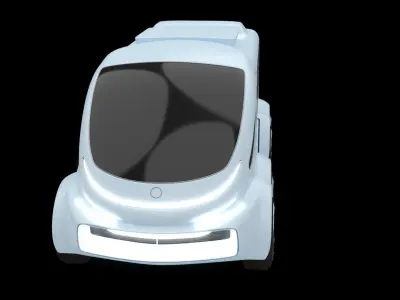 Futuristic snow coach 3D model