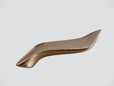 Monolith reception counter in brass Low-poly 3D model