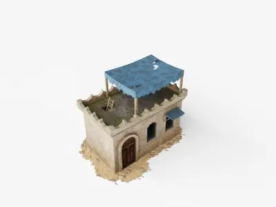 Collection of Oriental Buildings Low-poly 3D model