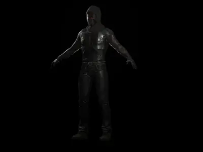 Cyberpunk Soldier Low-poly 3D model