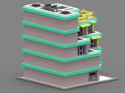 House Voxel - 13 Low-poly 3D model