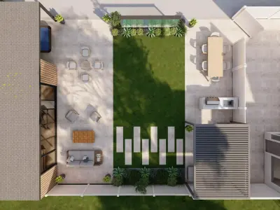 Garden Landscape 3D Model - SketchUp and Lumion Scene-Plan 3D model