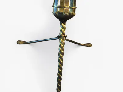 Medieval Torch Low-poly 3D model