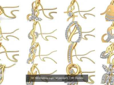 141 Minimalistic Light wt pendant  3D Model Pack