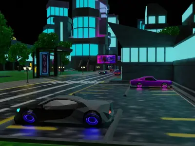 Metropolis Megalopolis Cosmopolis Town Sci fi Future  Low-poly 3D model