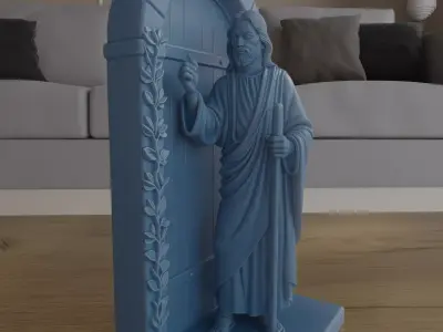 Christ Knocking at the Door 3D Sculpture STL 3D print model