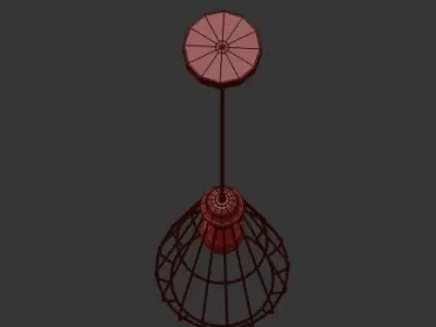 GOLD GEOMETRIC CAGE PENDANT 3D model