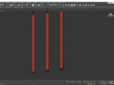 STITCH pendant light in gold Low-poly 3D model