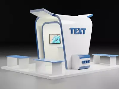 Modern Exhibition Booth 3D Model 3D model