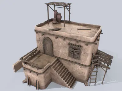 Desert house collection 3D Model Pack