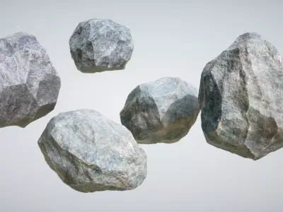 Rocks two spheres Low-poly 3D model