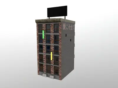 Cyberpunk City - Building 28 Low-poly 3D model