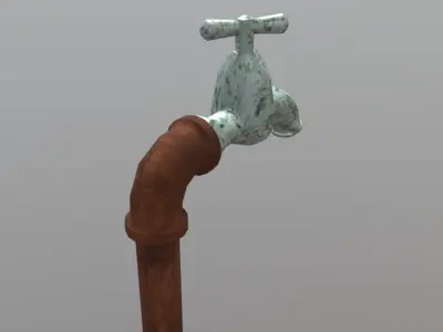 Faucet water tap - water tap Low-poly 3D model