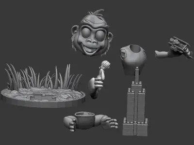 Baby King Kong play time  3D model