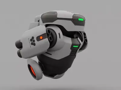 Combat Robot NIOVI  rigged 3D model