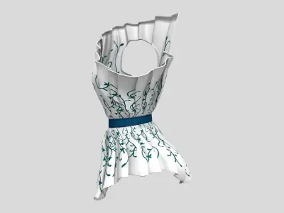 One Shoulder Accordion Top Low-poly 3D model