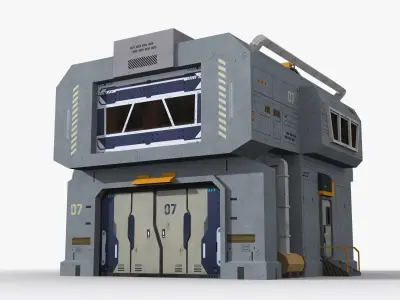 Factory Industrial Sci Fi x15 Low-poly 3D model