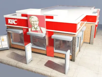 kfc restaurant Low-poly 3D model
