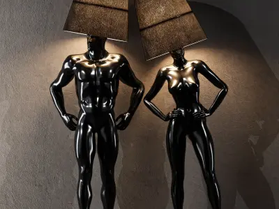 Hommer human lampshade Floor lamp Collection Pose08 3D model