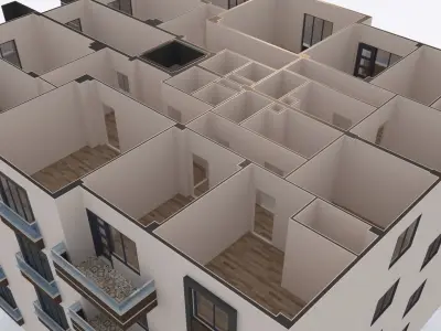 Apartment03 modern apartment building 3D model
