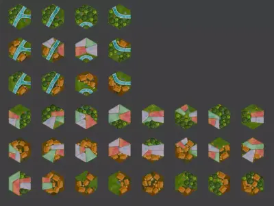 86 Hexlands Low-poly 3D model Low-poly 3D model