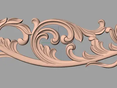Door flower relief model STL format for CNC carving E496 3D model