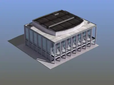 Modern Glass Building Low-poly 3D model