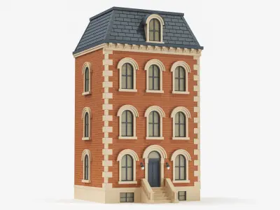  Apartment Building Low Poly 3D Model Bundle 