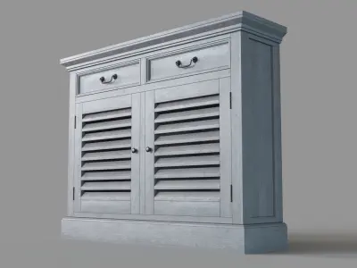 Marcy Shutter 2 Door Cabinet Grey 3D model