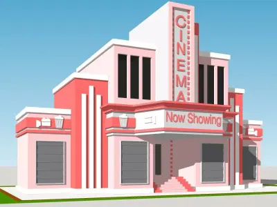 Cinema - Building Low-poly 3D model