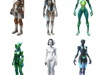 Sci-Fi Character Collection - Future Warriors and Androids 3D print model