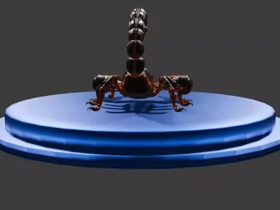 Crimson Steel Scorpion Low-poly 3D model