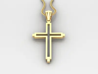 High Cross Pendant Light Gold 18K 4CP052 3D print model