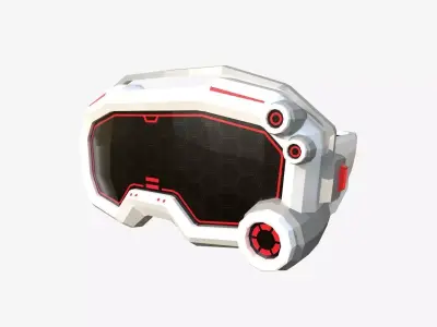 SciFi Glasses Low Poly A08 - Character Design Low-poly 3D model