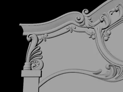 bed headboard and footboard 3D model