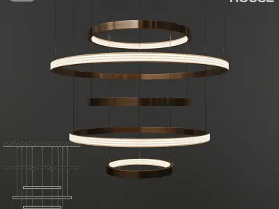 Modern ring light Cameron design house - AURA 3D model