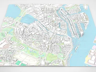 Cityscape Hamburg Germany 3D model
