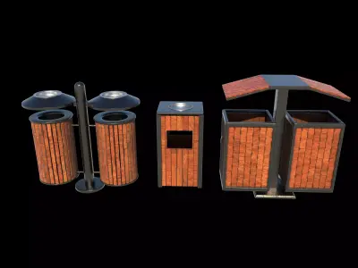 Outdoor Trash Bin 3D model