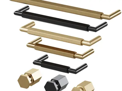 Furniture handles LAVAU by CB2 3D model