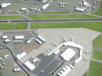 Stavanger - Airport - SVG Low-poly 3D model