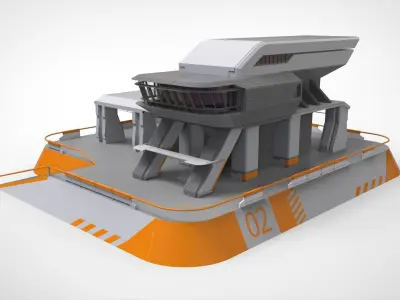 sci-fi architecture 3 3D model