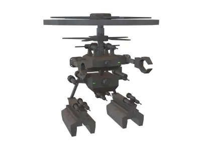 Cartoon Weapon Drone Robot V1 005 Low-poly 3D model
