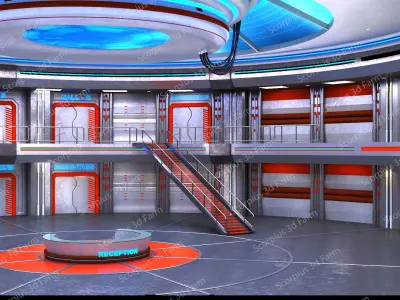 Virtual lobby 3D model