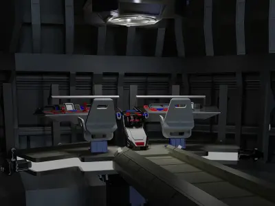 spaceship space station futuristic sci-fi fantasy 3D model