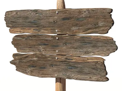 Old wood board 3D model